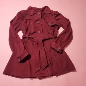 Vintage 2000s 00s Y2K Princess Rouched Dark Red Gothic Goth Jacket Pockets